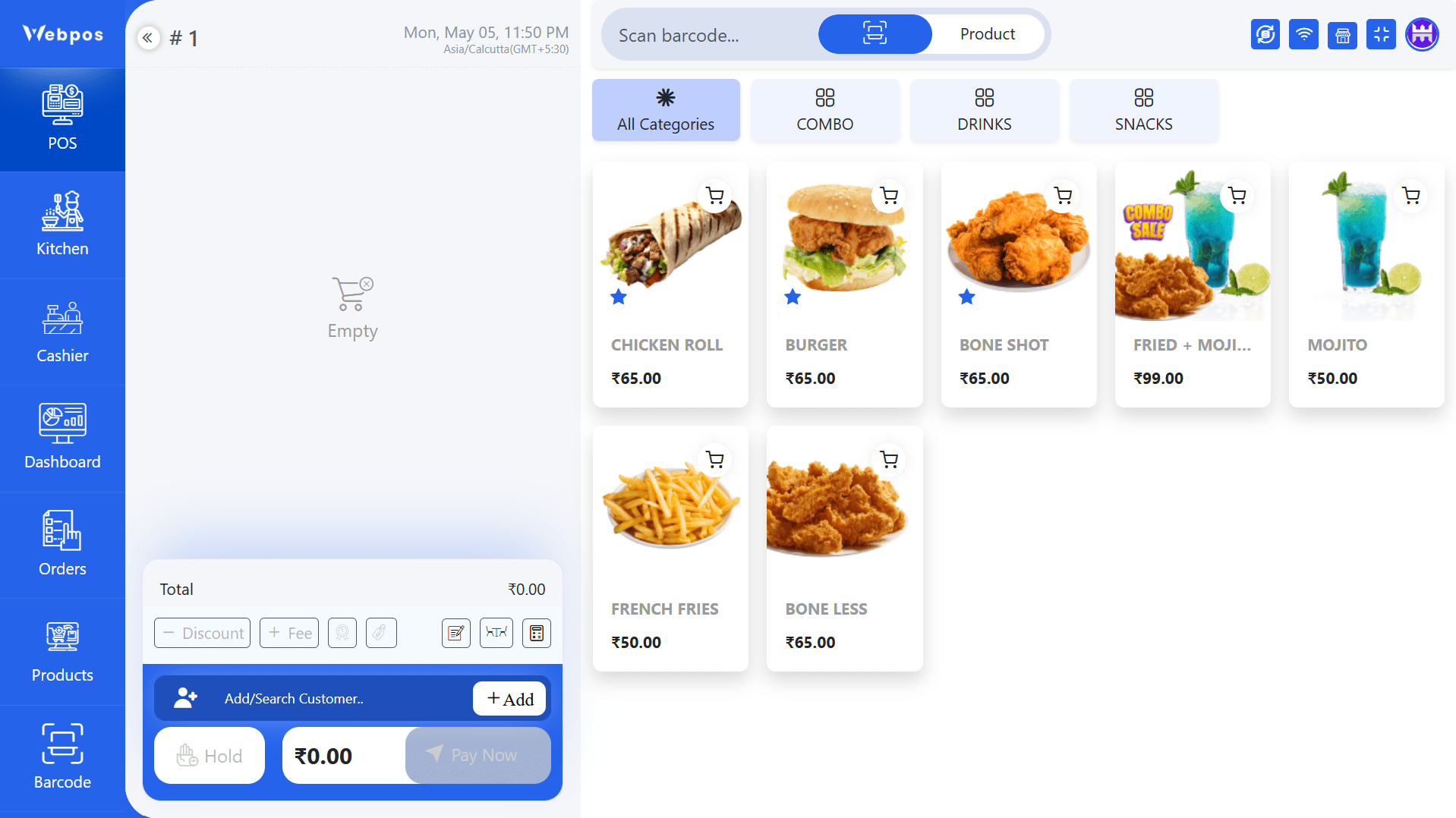 webpos restaurant pos billing software